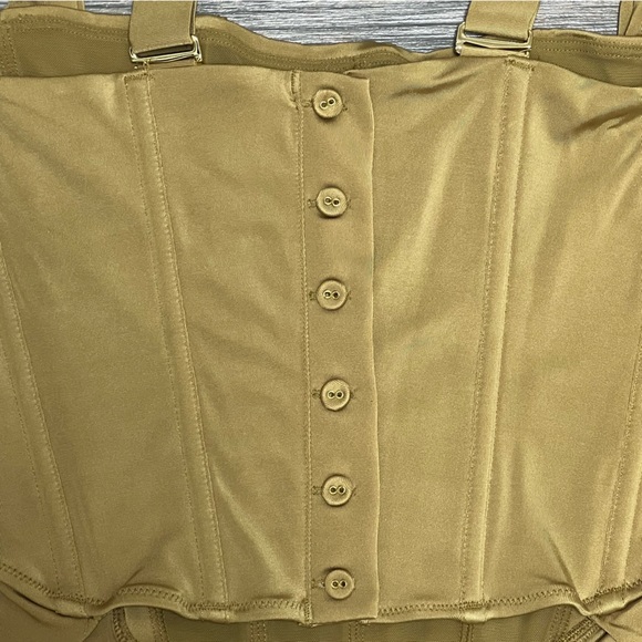 NWT $128 FREE PEOPLE x HAH Knock Out Corset boudoir Top Size Small Shroom Gold S - Picture 7 of 14